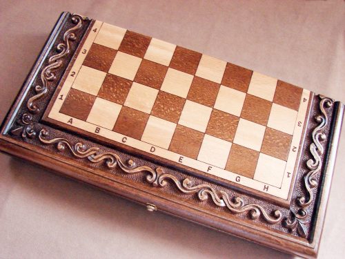 Wooden Chess Board and pieces Hand Carved