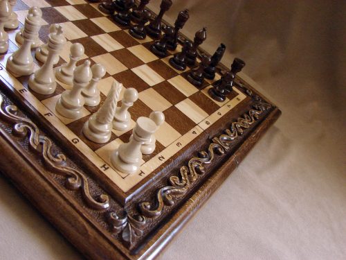 Wooden Chess Board and pieces Hand Carved