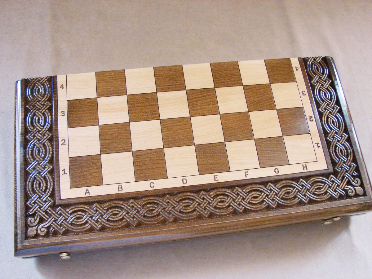 Wooden Chess Board Hand Carved