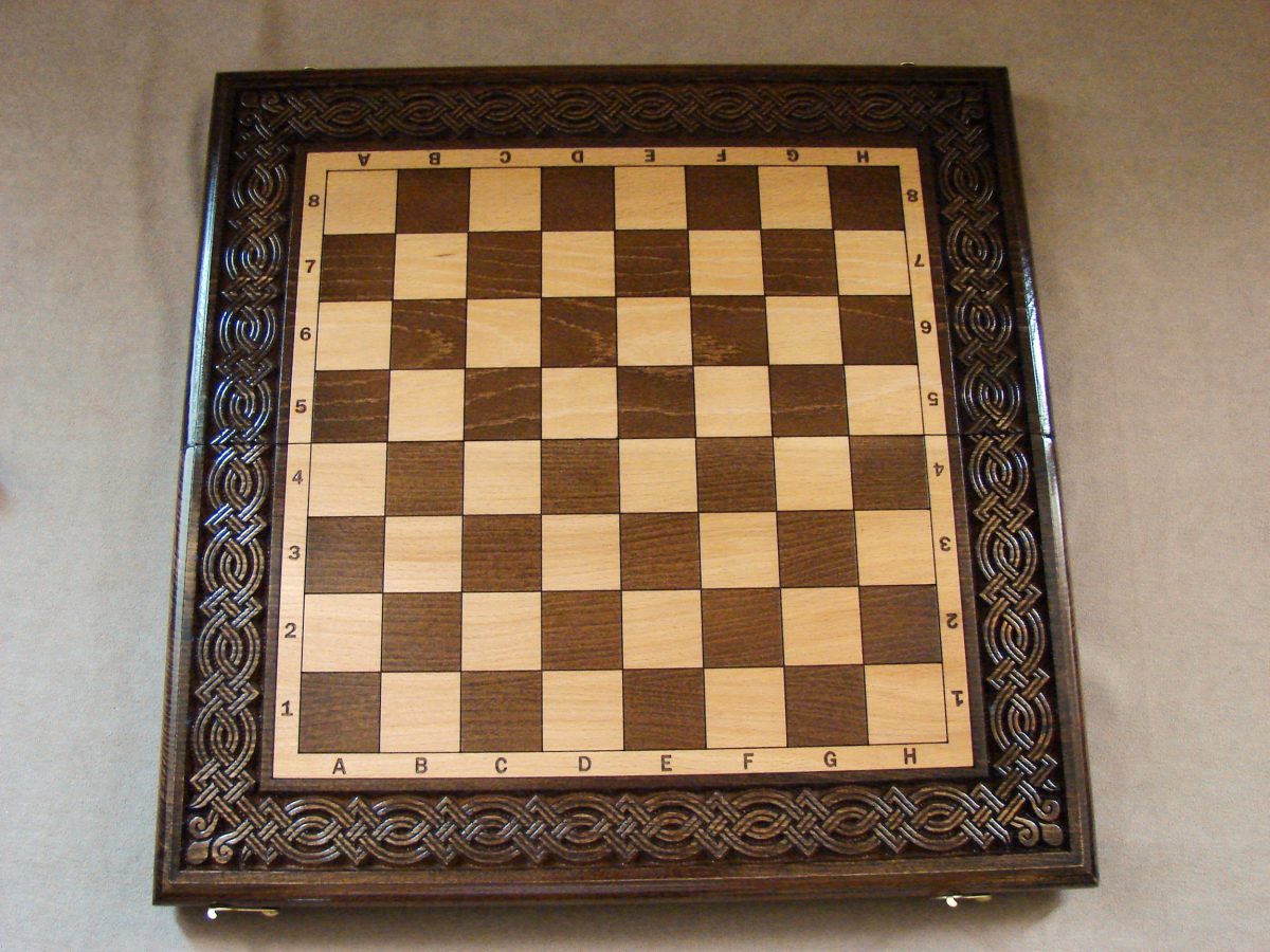 Wooden Chess Board Hand Carved