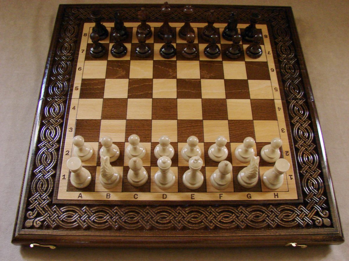 Wooden Chess Board Hand Carved