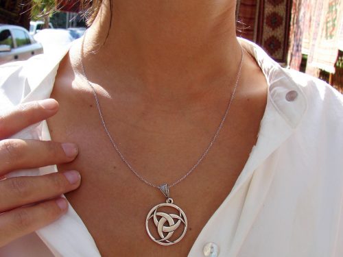 Pendant Triple Moon Goddess Pagan Symbol Sterling Silver 925