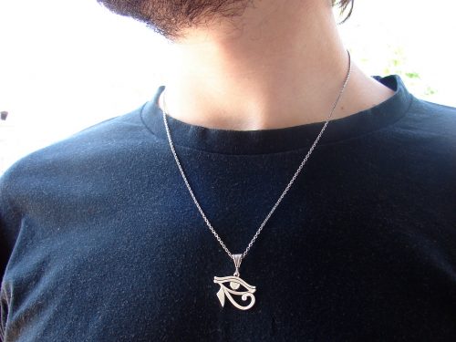 Pendant Eye of Horus Ra Egyptian Amulet Sterling Silver 925