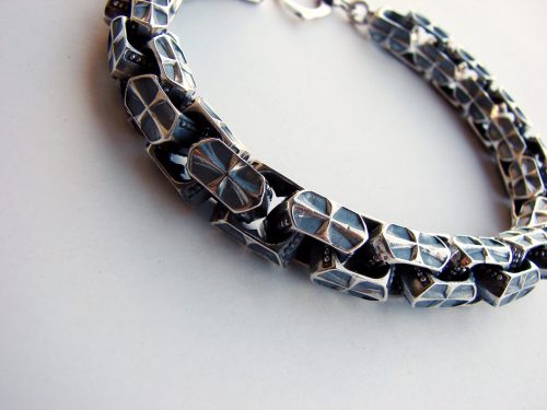 Men Heavy Bracelet Sterling Silver 925 Curb Chain
