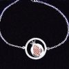 Pomegranate Charm Bracelet 925 Sterling Silver with White and Red Zircon
