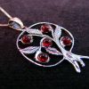 Pendant Pomegranate with Leaves Sterling Silver 925