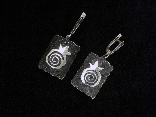 Silver Pomegranate Earrings, Armenian Handmade Jewelry