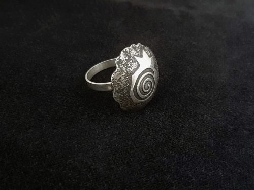 Large Ring Sterling Silver Pomegranate Design