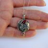 Pomegranate Necklace Sterling Silver 925 with Red Garnet