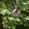 Pomegranate Necklace Sterling Silver 925 with Red Garnet