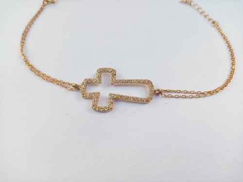 Sparkling Cross Bracelet Sterling Silver 925