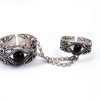 Ethnic Style Double Rings, Chains linked, Silver Adjustable multi-finger rings