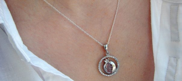 Sparkling Pomegranate Pendant Sterling Silver 925