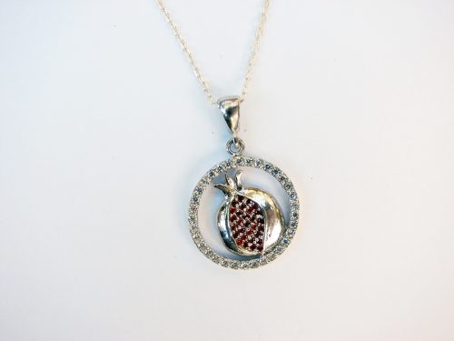 Sparkling Pomegranate Pendant Sterling Silver 925