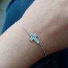 Cross Bracelet Sterling Silver 925 with Opal and Mother of Pearl