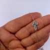 Cross Bracelet Sterling Silver 925 with Opal and Mother of Pearl