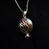 Graceful Pomegranate Pendant Sterling Silver 925 with Red Zircons
