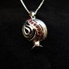 Graceful Pomegranate Pendant Sterling Silver 925 with Red Zircons