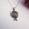 Graceful Pomegranate Pendant Sterling Silver 925 with Red Zircons