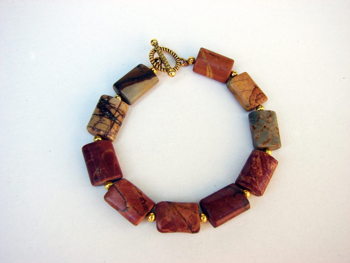 Bracelet Picasso Jasper Natural Gemstone, Handmade Jewelry, Gift for Her