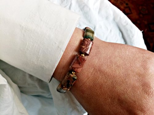 Bracelet Picasso Jasper Natural Gemstone, Handmade Jewelry, Gift for Her