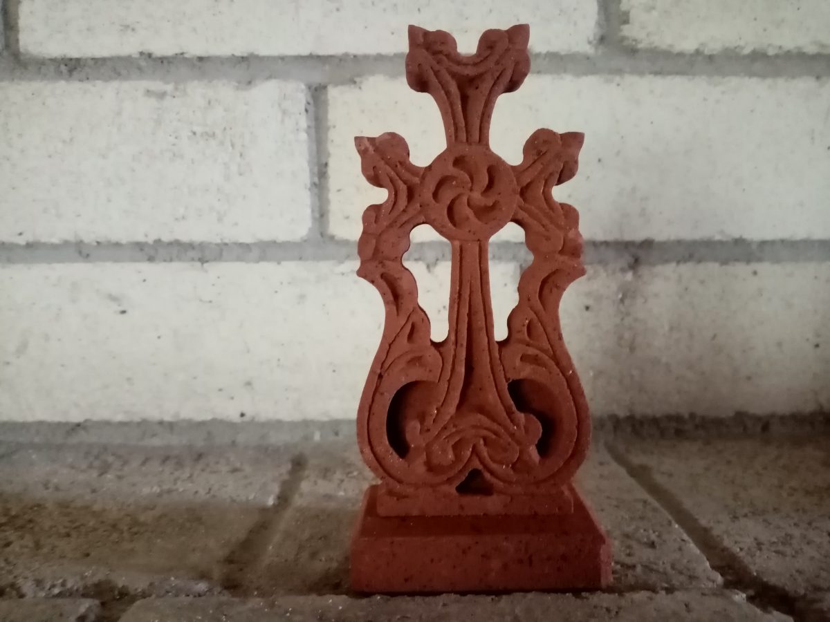 Armenian Khachkar, Handmade Cross Stone for Desk