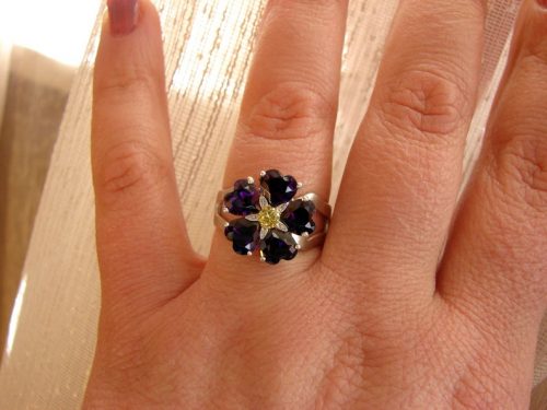 Forget me Not Flower Ring Sterling Silver 925