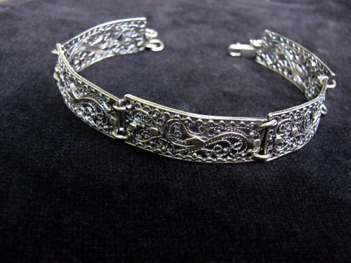 Silver Filigree Bracelet, Linked Bracelet