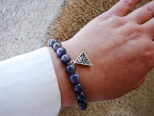 Purple Amethyst Bracelet with Charm Sterling Silver 925