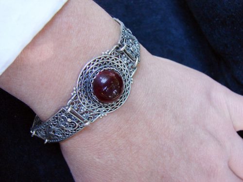 Ethnic Style Wide Bracelet Sterling Silver 925, Ethnic Style Bracelet, Filigree Jewelry.