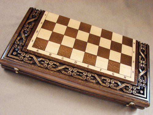 Unique Chess Board Set made of Wood 3 in 1
