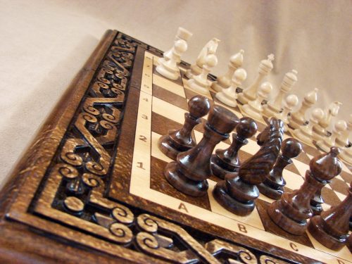 Unique Chess Board Set made of Wood 3 in 1