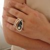Ring with Mirror, Sterling Silver 925, Mirror jewelry, Celestial Ring, Cocktail Ring,