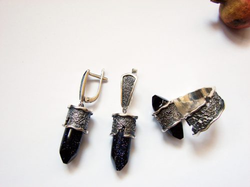 Аventurine Ring and Earrings Set