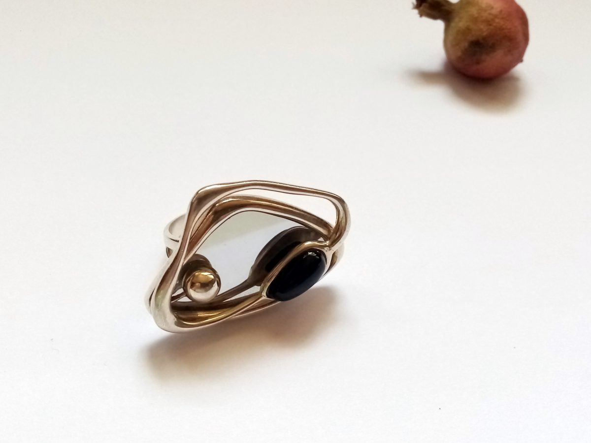 Ring with Mirror, Sterling Silver 925, Mirror jewelry, Celestial Ring, Cocktail Ring,