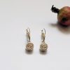Bezel Solitaire Drop Earrings, Elegant Sparkling Earrings with Cubic Zirconia, Sterling Silver 925, Gift for Her, Dangle Earring
