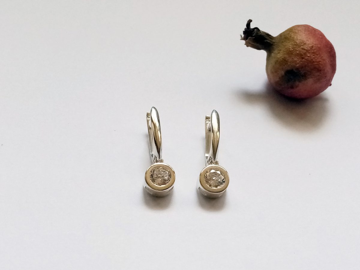 Bezel Solitaire Drop Earrings, Elegant Sparkling Earrings with Cubic Zirconia, Sterling Silver 925, Gift for Her, Dangle Earring