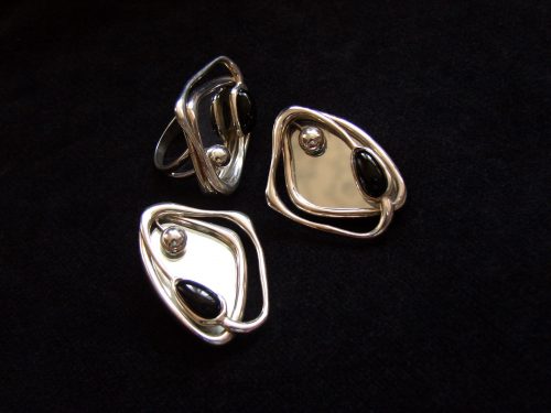 Earrings with mirror, Sterling Silver 925, Mirror jewelry, Celestial Earrings, Cocktail Earrings