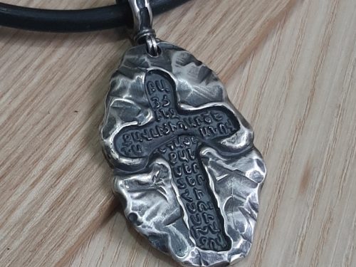 Armenian Silver Armenian Cross with Prayer, Large Cross Pendant, Religious Jewelry Gift,