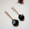 Earrings Black Onyx and Turquoise, Sterling Silver 925