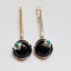 Earrings Black Onyx and Turquoise, Sterling Silver 925