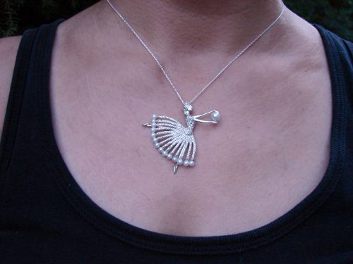 Ballet Dancer Pendant Sterling Silver 925