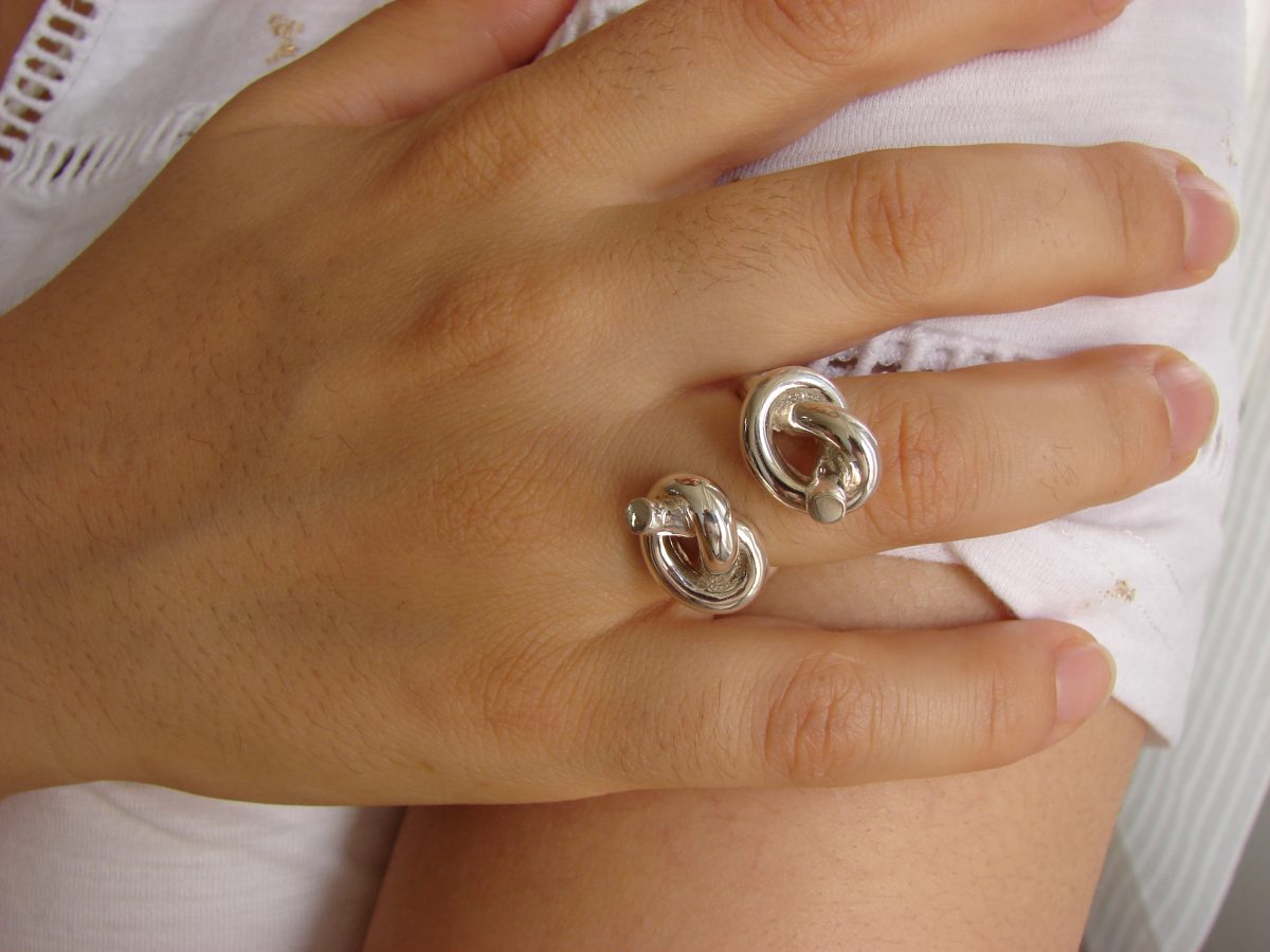 Original Ring with Knots, Sterling Silver 925, Unusual Ring, Promise Ring, Gift for Her, Open Ring, Armenian Handmade Jewelry