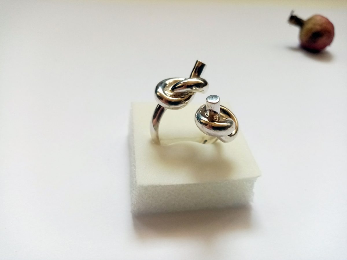 Original Ring with Knots, Sterling Silver 925, Unusual Ring, Promise Ring, Gift for Her, Open Ring, Armenian Handmade Jewelry