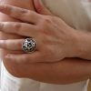 Large Openwork Ring, Sterling Silver 925, Swirl Design, Open work circles ring