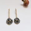 Long Openwork Earrings, Sterling Silver 925, Swirl Circles Design, Gift for Her, Dangle Party Earring