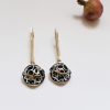 Long Openwork Earrings, Sterling Silver 925, Swirl Circles Design, Gift for Her, Dangle Party Earring