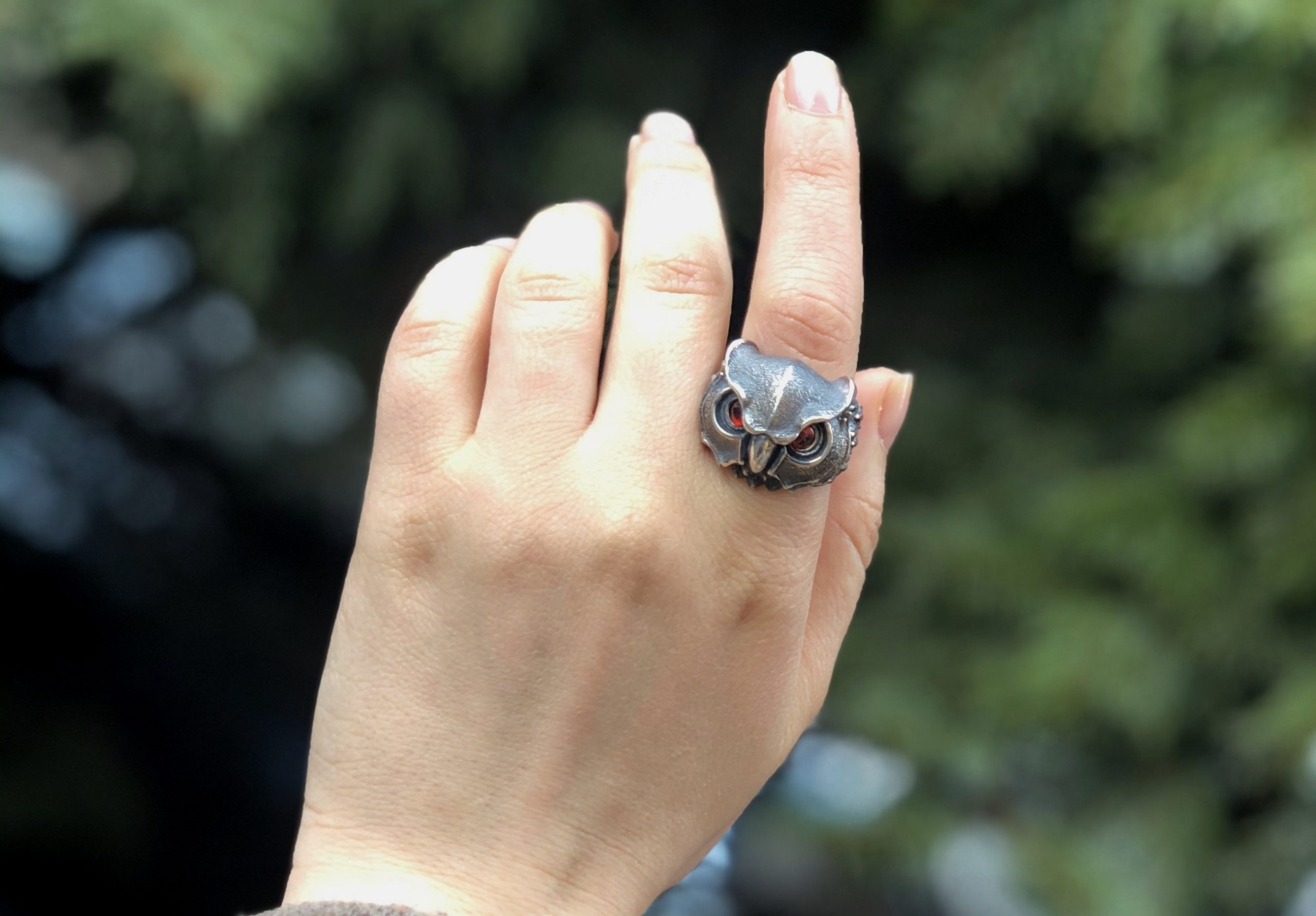 Details about   Great Ladies Zuni 4 Stone Owl Ring Sterking SIlver signed 