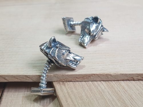 Sterling Silver Cufflinks Wolf for Men