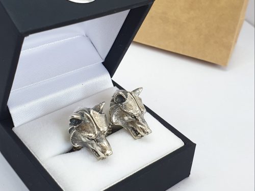 Sterling Silver Cufflinks Wolf for Men
